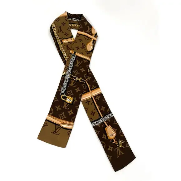 AUTHENTIC Louis Vuitton Bandeau Monogram Confidential M78655 Silk Scarf W/Box - Picture 8 of 9